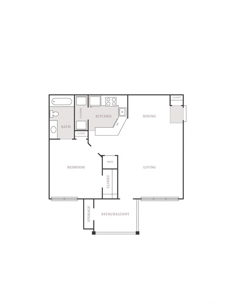 one bedroom 801 square feet at Columns at Hiram